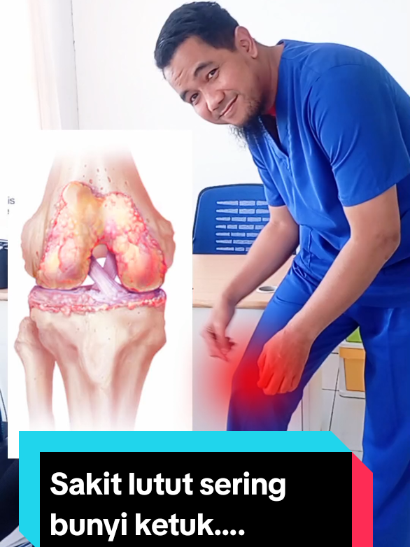lutut sakit, sering bunyi kletuk #nyerilutut #sakitlutut #pengapuran #oa #osteoarthritis #fyp 