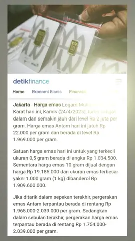 #CapCut #harga #emas Harga Emas Hari Ini Makin Ambruk, Jauhi Rp 2 Juta/Gram