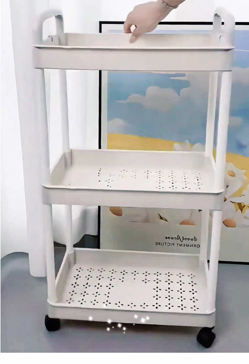 Bedola square rak troli rak dapur rak serbaguna rak susun portable rak dorong 4 tingkat dengan roda！ #tiktok #fyp #tiktokshop #storage #murah 