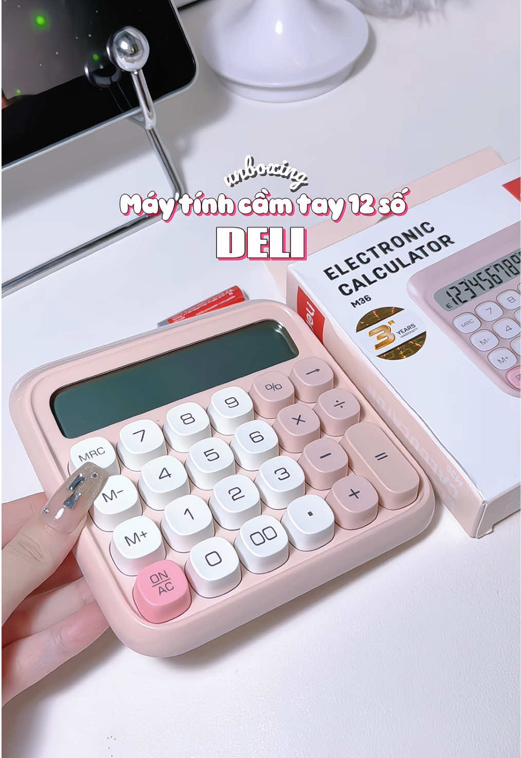 Phiên bản mới này xinh hơn cái cũ luôn á #365tuhoctiengtrung #deli #maytinh12so #maytinh #maytinhcamtay #maytinhhocsinh 