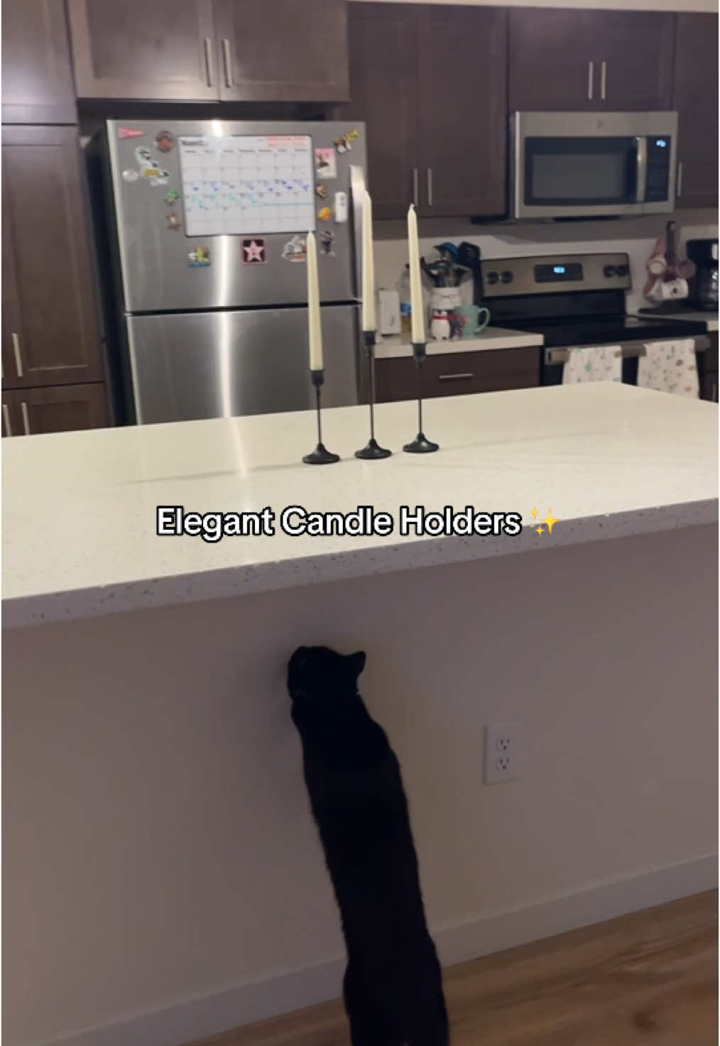 These candle holders fit perfectly on my kitchen island. They are simple, modern, elegant candle stick holders.  #candles #candleholder #candlestick #homedecor #interiordesign #cozyvibes #tiktokshoprestock #tiktokshopmemorialday #tiktokshopmothersday 