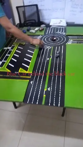 Sample question: Blue car to go behind the black car!