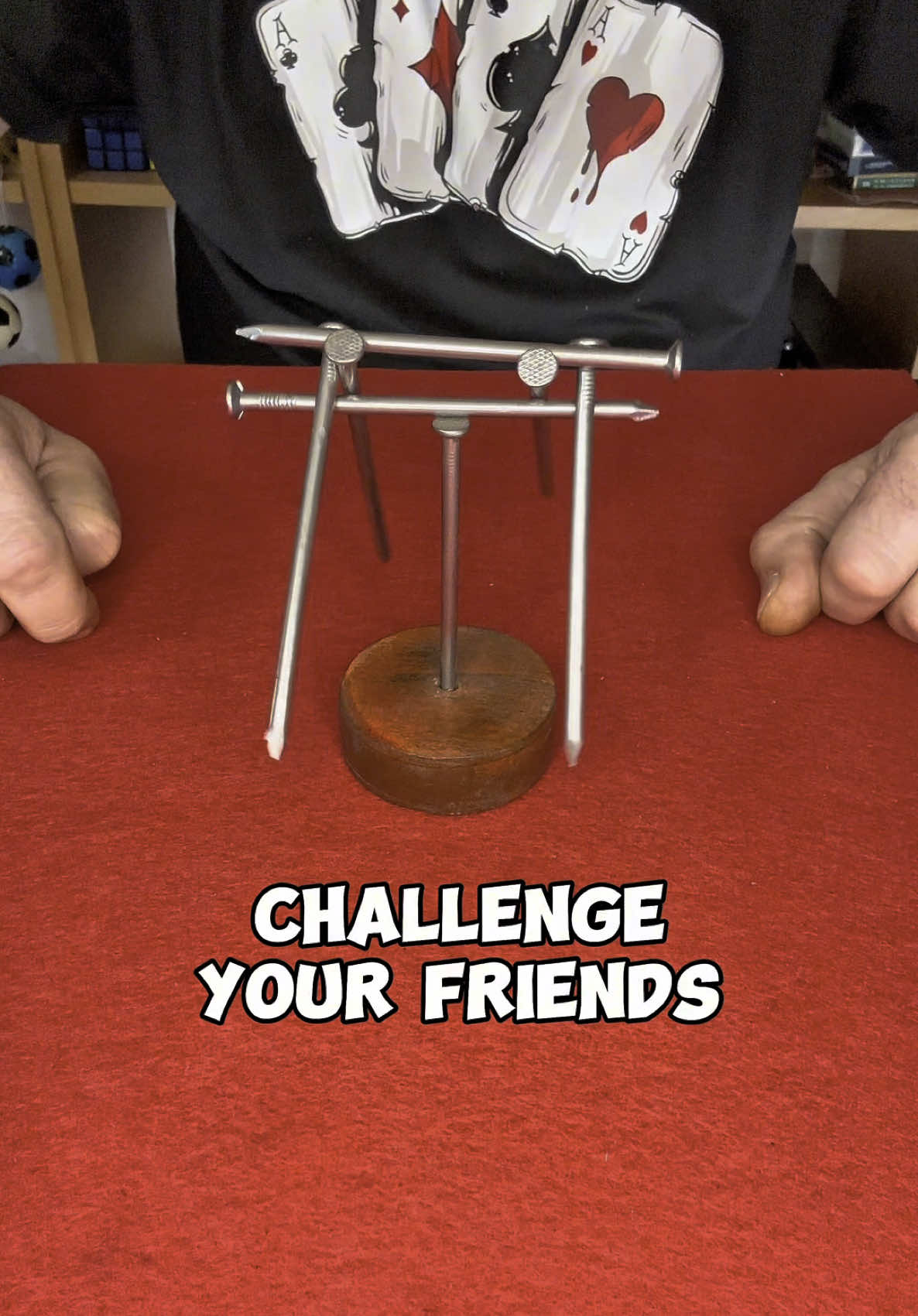 Challenge your friends to balance these six nails 🤯     #tricks #magic #funny #funnymagic #magician #neiperte #trend #illusion #trending #foryoupage #foryou #perte #viralvideo #tutorial #magie #magica #viral  #challenge 
