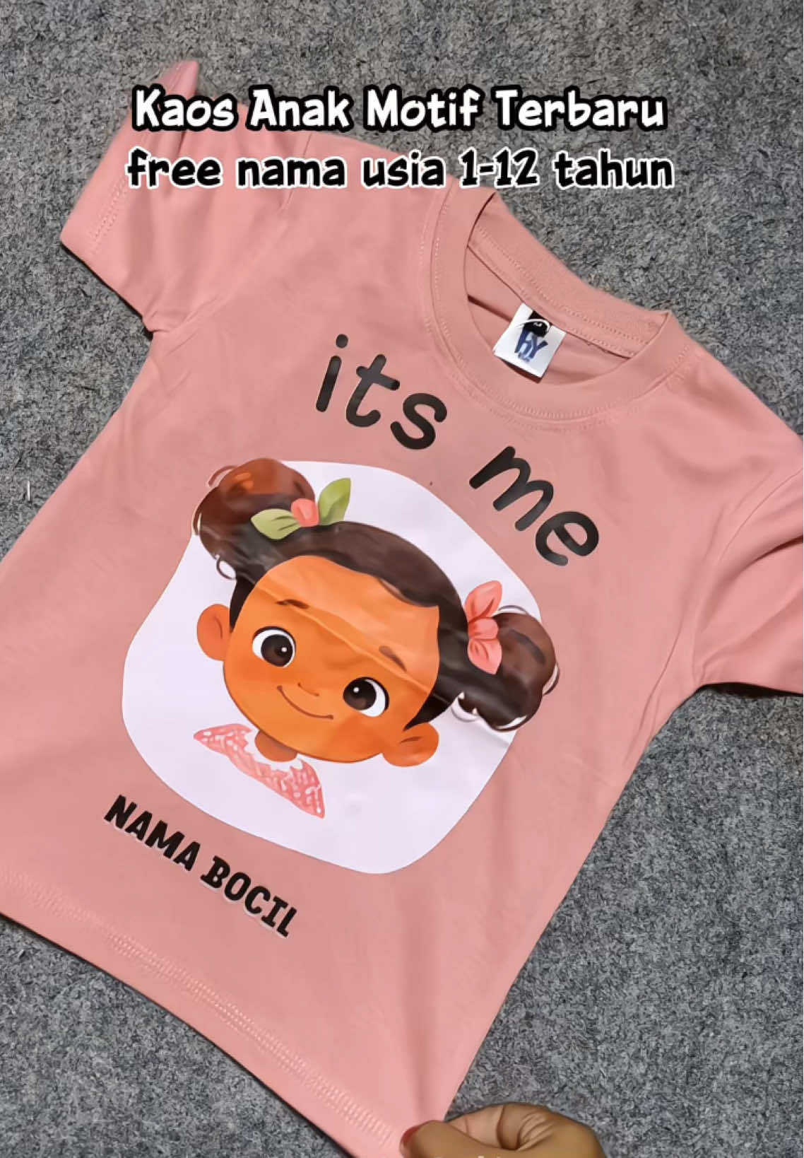 Kaos si kecil cuma 22 ribu udah gratis nama juga🥰 #bajuanakcewek #kaosanak 