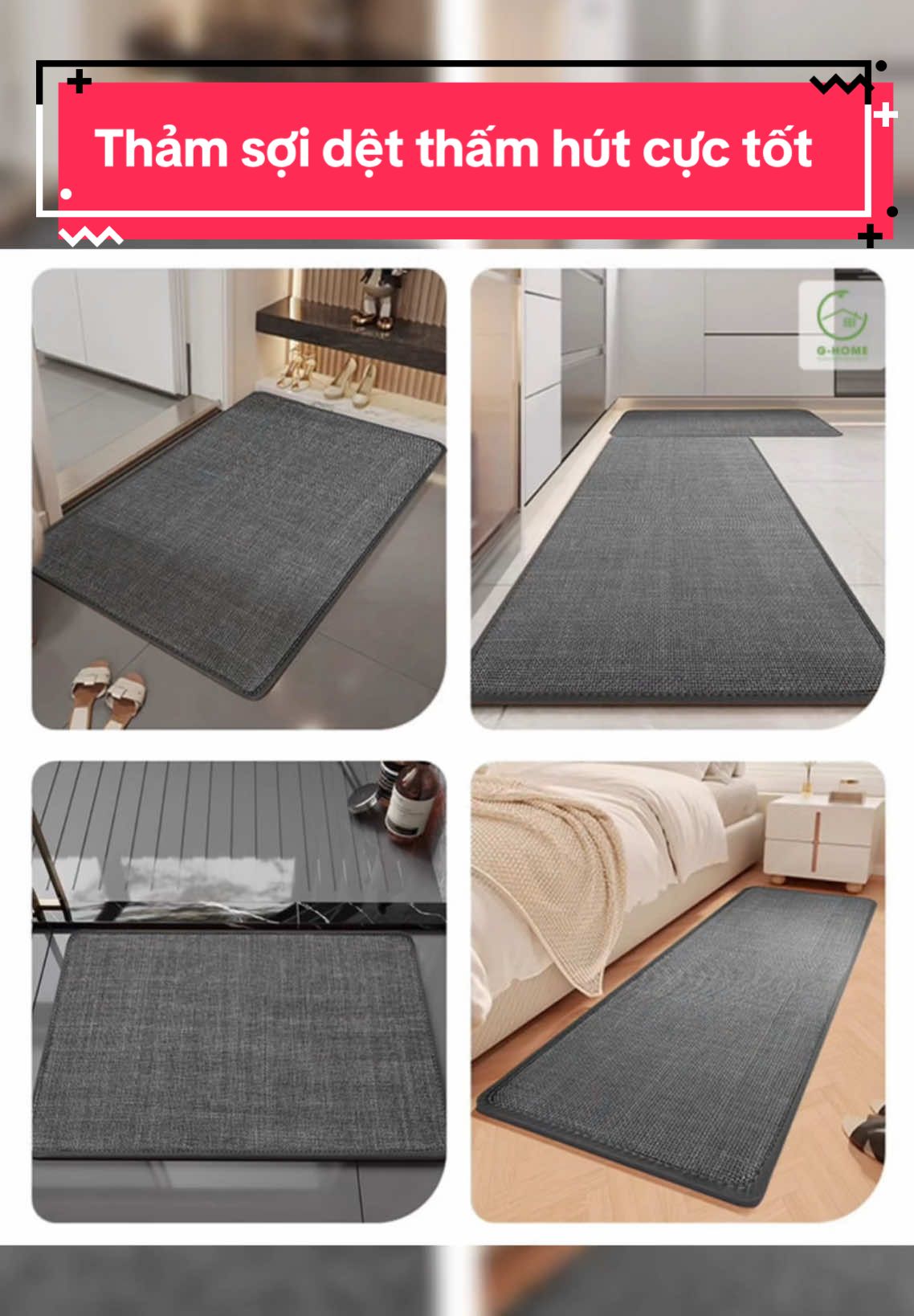 Đã gần 2000 lượt bán ra với em thảm sợi dệt này rồi đó ạ #gohomnay #videoviral #xuhuong #thảm #thamlauchan #giadungtienich #homedcor 