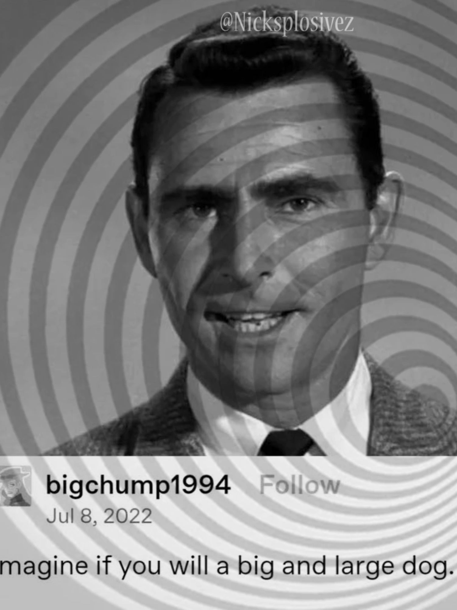 I m a g i n e  i f  y o u  w i l l • #voiceactor #voiceacting #voiceactingmeme #voiceover #tumblr #tumblrtextpost #twilightzone #rodserling #bigdog #bear