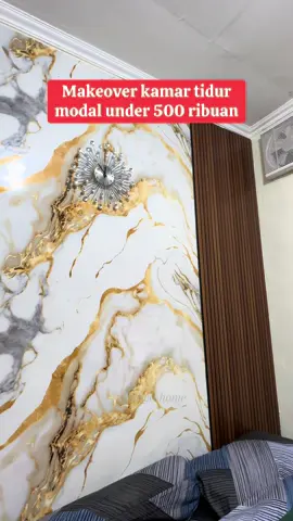 #CerealCerdik make over kamar  3 lembar Wallpanel , 1 lembar Wallpaper dan 1 tube lem Sealen #makeoverkamar #backdroptempattidur #backdroptv #kamarminimalis 