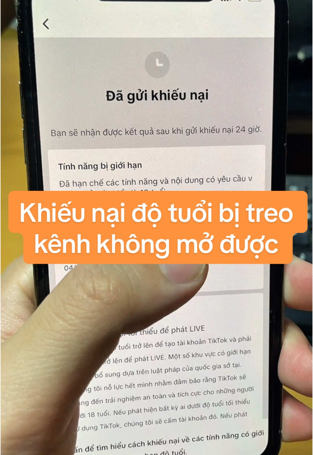 Bị giới hạn độ tuổi khi live #cachanvideotrentiktok #mogiohangchuadu1kfl #cachxacminhdotuoi #huongdanxacminhtuoi #xacminhdotuoibangkhuonmat #xacminhtuoi #khieunaidotuoi 