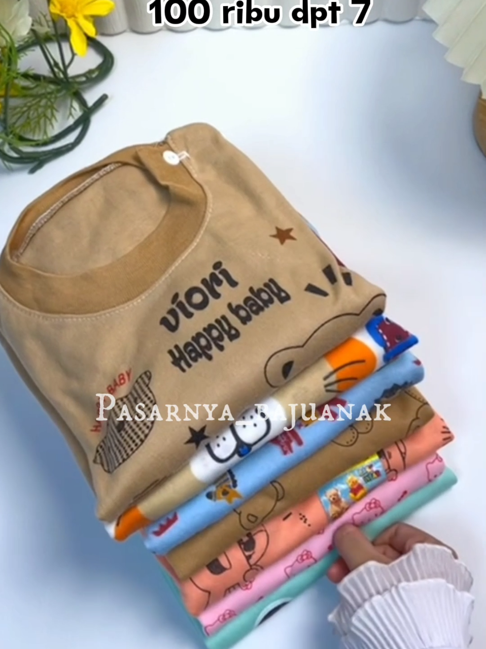 sebanyak ini cuma 100 ribuan aja🤩motif cowok cewek ready#bajuanak #setelananak #bajubayi 