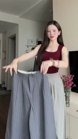 Quần ống rộng cạp liền khuy khoá #quanongrong #quanvaiongrong #quanvaicaplien #xuhuong 