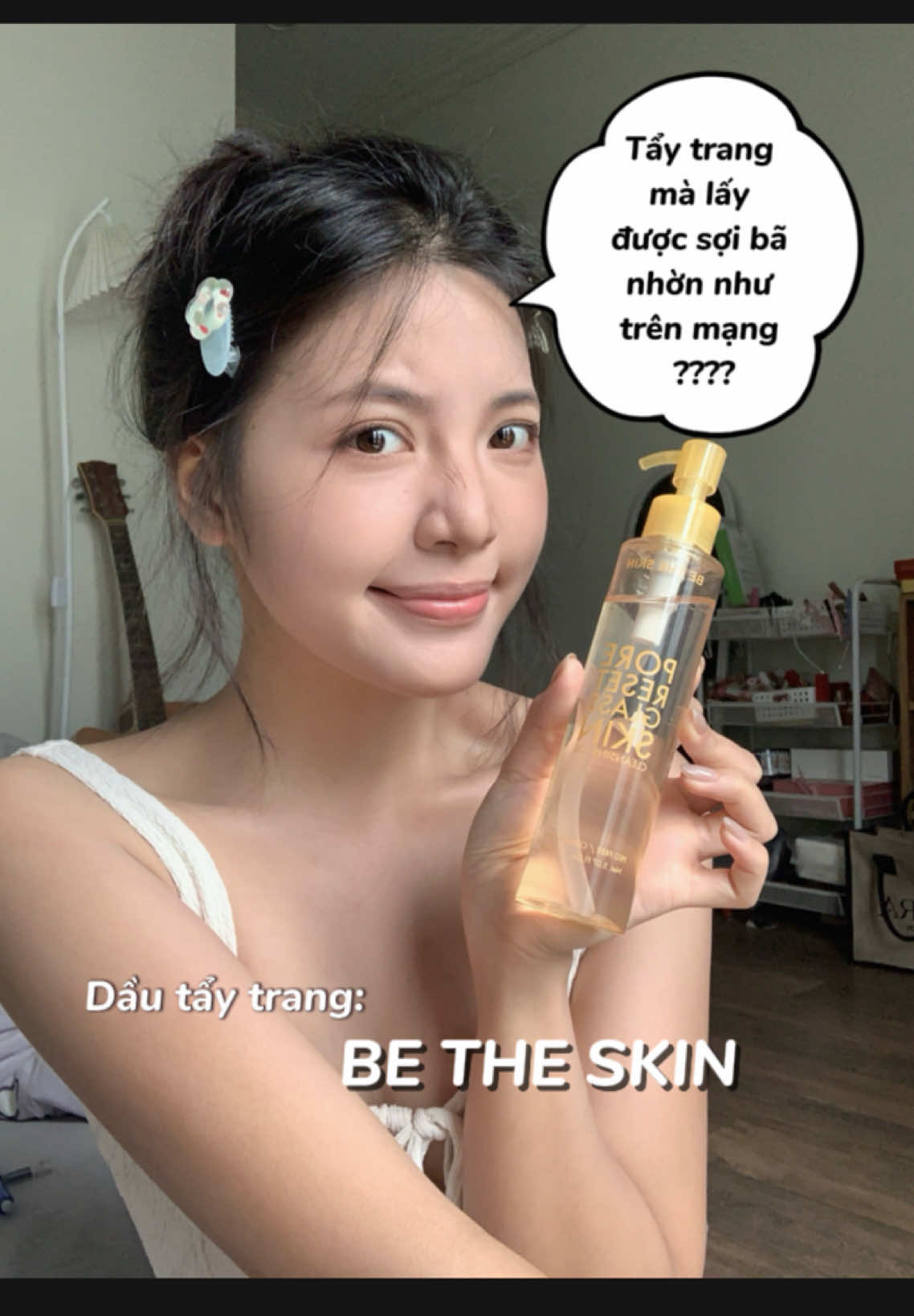 Tẩy trang mà lấy được cả sợi bã nhờn 🤨 #thuchiendaily #thuchienne #fyp #skincare #betheskin #porezero #betheskinvn #porezero #dautaytrang 