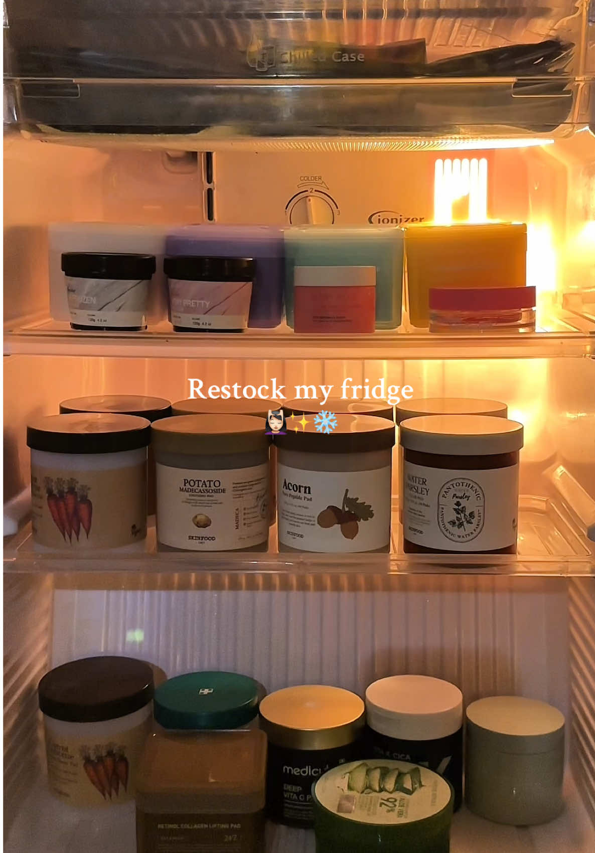 Restock một chiếc tủ lạnh đựng đầy ắp thức ăn của da 😂 #veea0611 #fyp #beauty #kbeauty #tonerpad #refill #restockasmr 