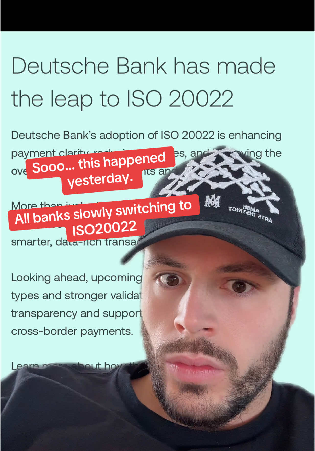 All banks are slowly switching to the ISO20022 standard.  Hopefully #XRP moves because of the psychological connection to this event!