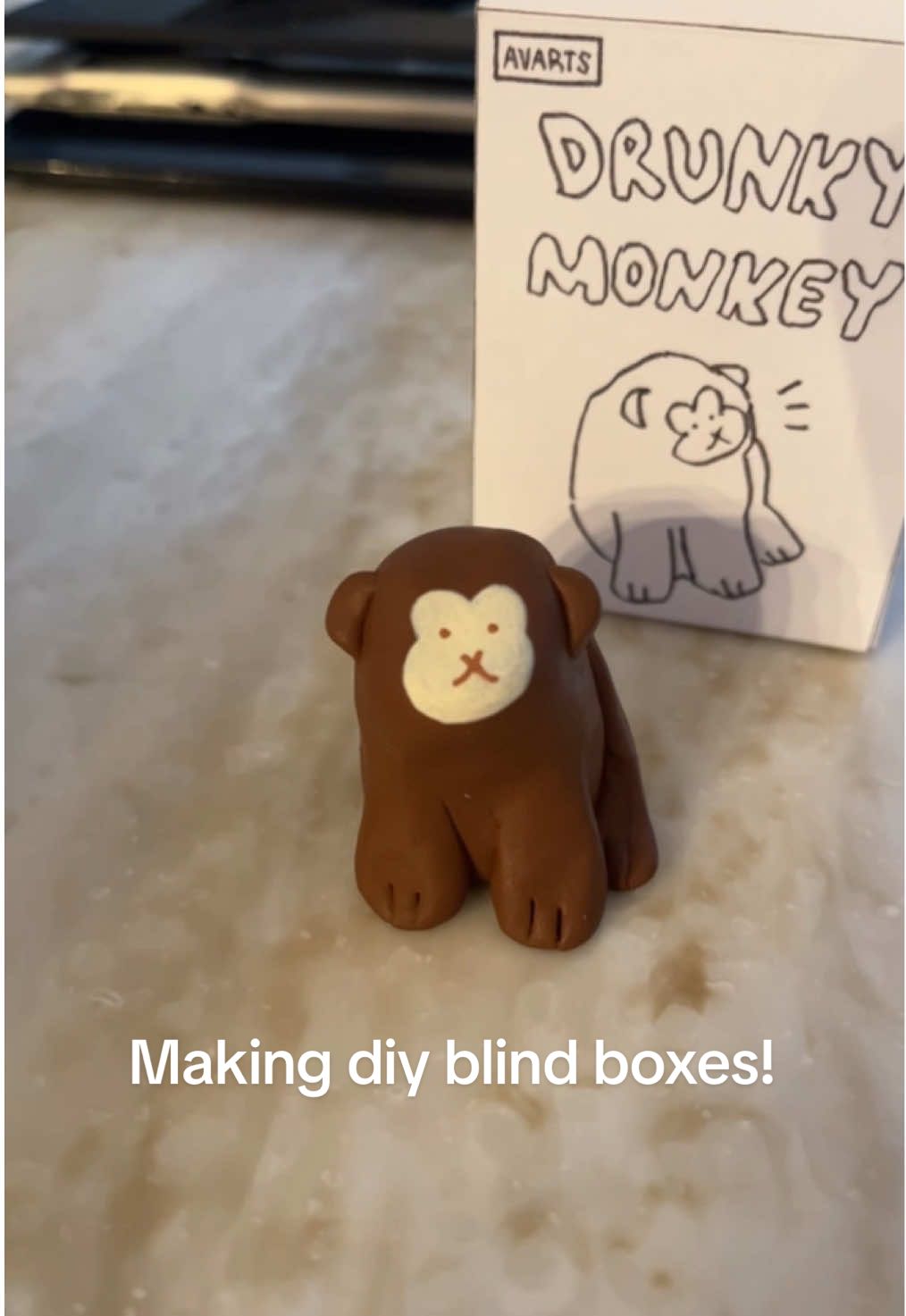 I love making new little things!! I’m not 100% set on the names so I would love any suggestions!  #blindbox #DIY #handmade #howto #mysterybox #gacha #gashapon #monkey #clay #trinket #twee #figurine #cute #fyp