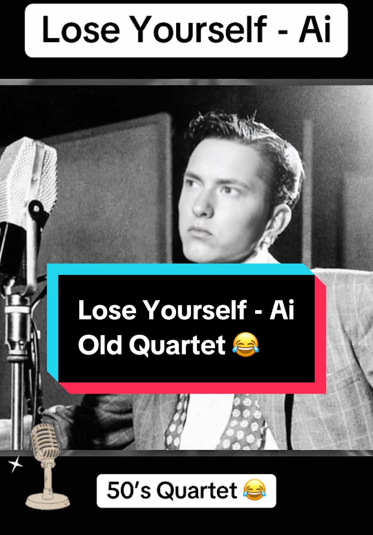 Lose yourself Ai 😂 old quartet #funny #singing #musica #eminem #weird #oldschool #blackandwhite #nothiphop #throwback 