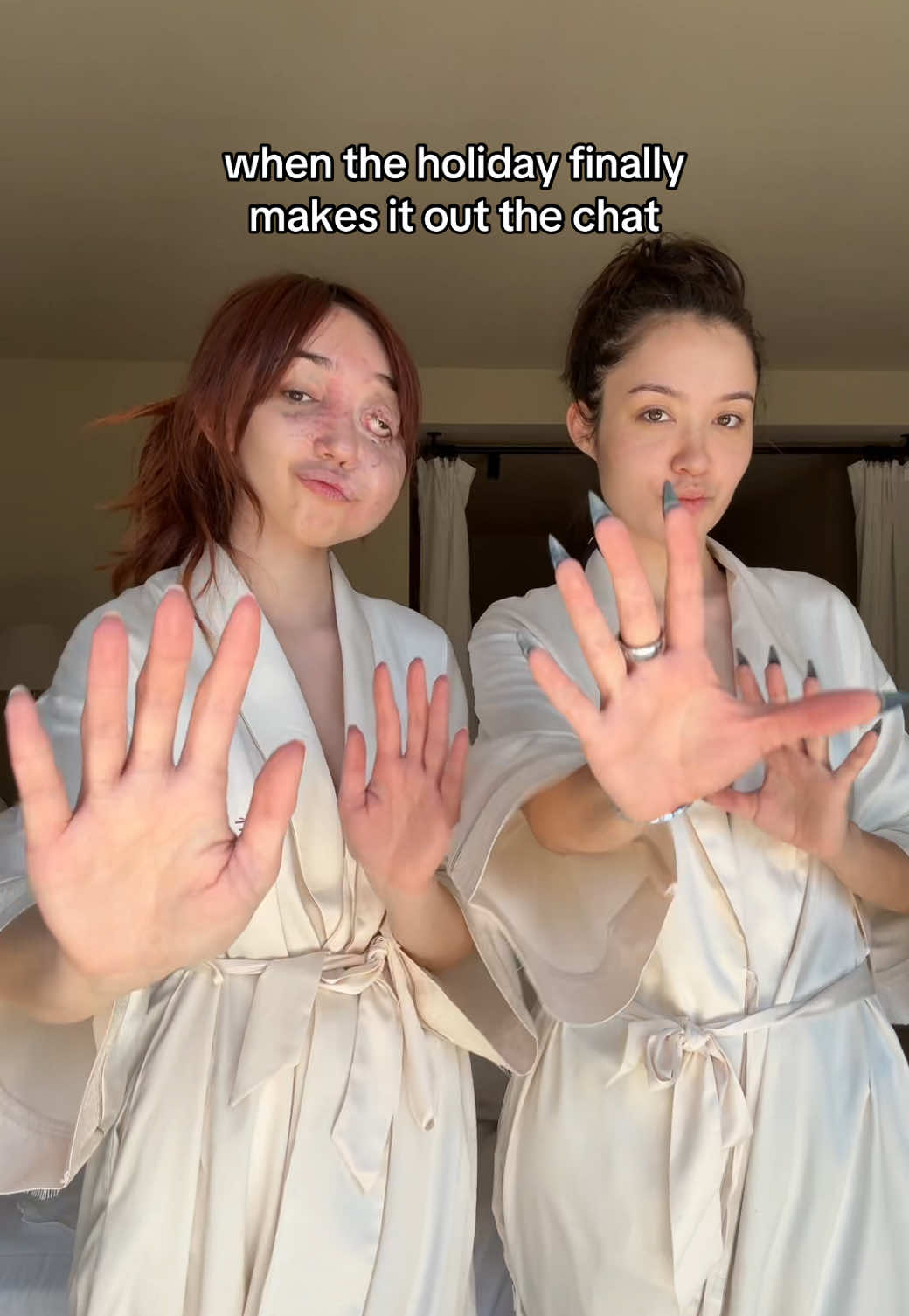getting ready w the bestie > 🩷👯‍♀️ @janelle zharmenova @L'Oréal Paris UK  #makeup #skincare #haircare #lipgloss #beforevsafter #girlstrip #transition 