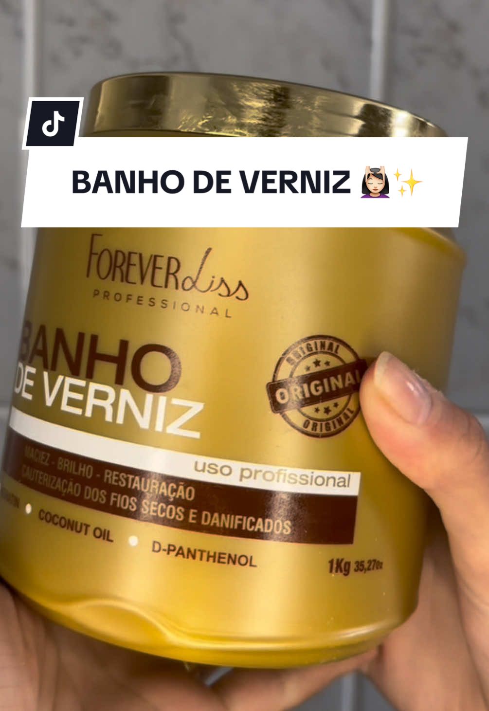 Testei a máscara banho de verniz da @Forever Liss  #mascara #cabelos  