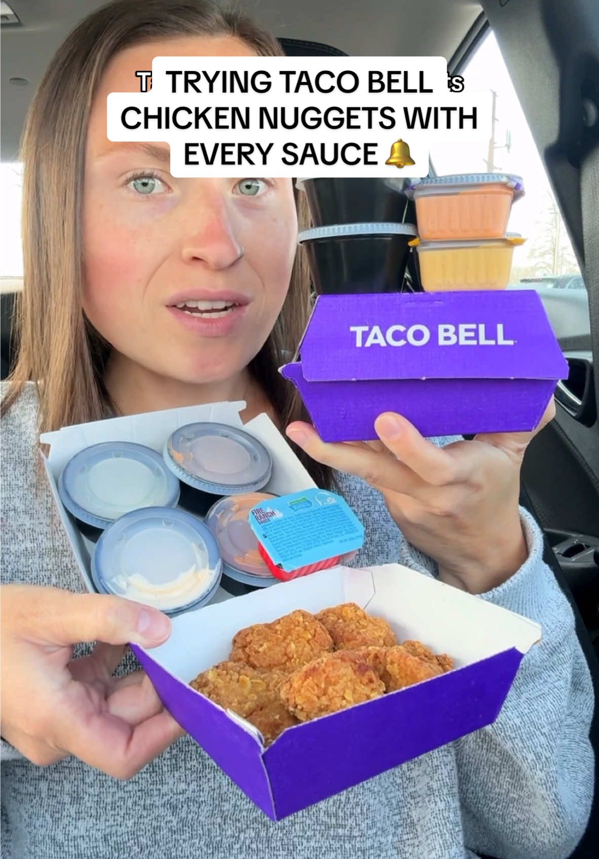 TRYING TACO BELL’S CHICKEN NUGGETS WITH EVERY SAUCE! 🔔 have you had their nuggets before? @tacobell #tacobell #chickennuggets #fastfood #newfood #sauce #dippingsauce #ranch #crispy #nachocheese #honeymustard #tacobellchickennuggets #chipotle #guacamole #mexicanpizza #spicyfood #tastetest #foodreview #morganchomps 
