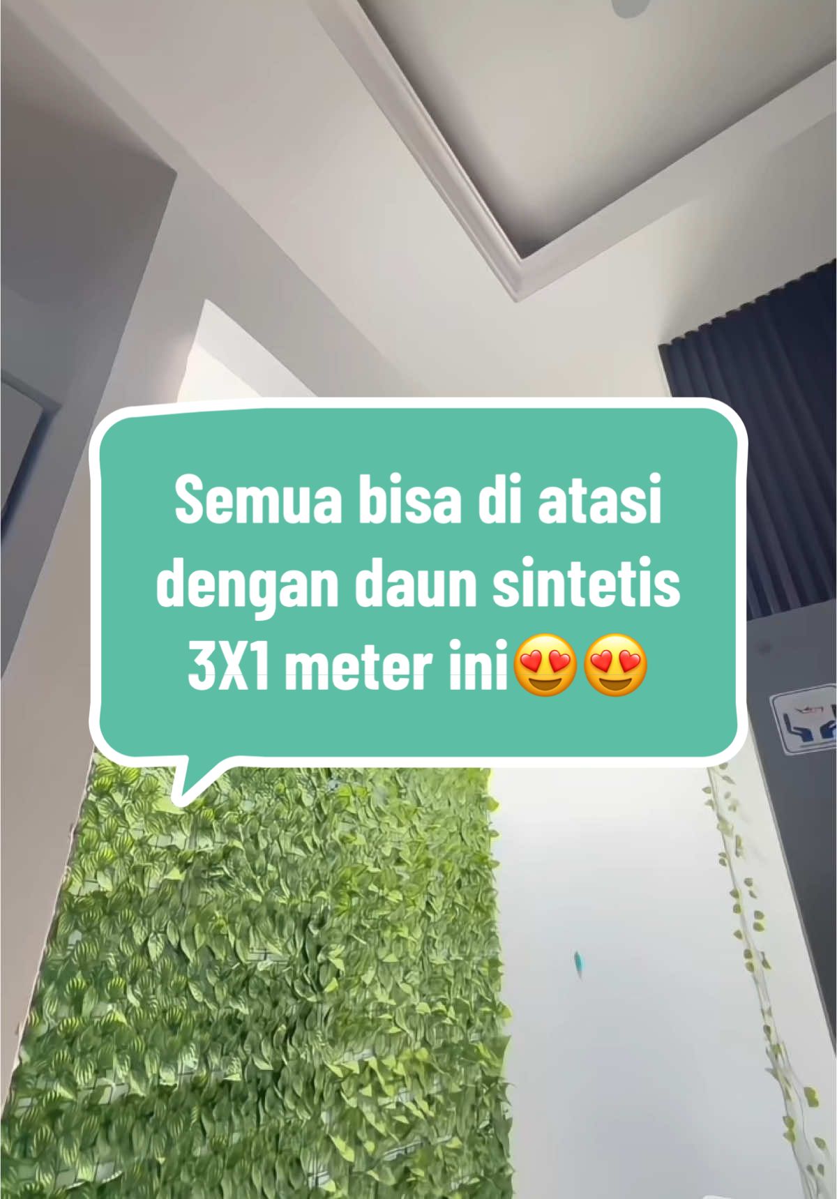 Tembok, pagar atau teras yang panas hanya daun ini solusinya #daunsintetis #daunrambat3meter #daunrambatsintetis #dekorasirumah 