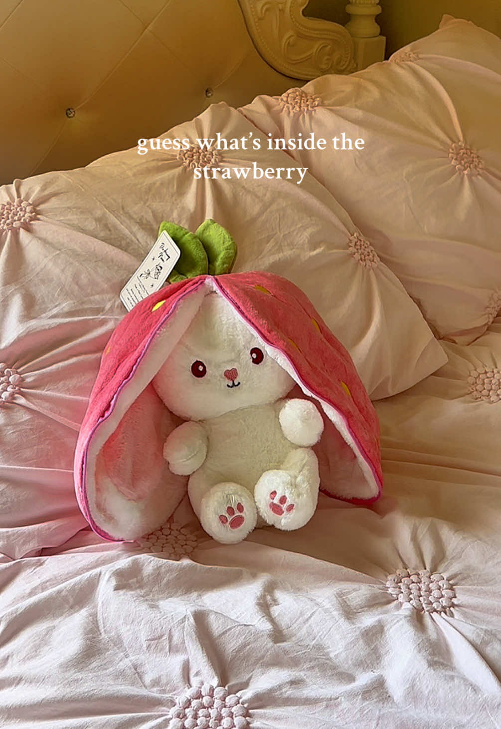 The cutest little plushy🥹✨🍓 #plushies #plush #bunny #strawberryplush #strawberry #collection #collectibles #bunnyplush #easter #eastergifts #strawberrybunny #jellycat #cute #aesthetic #coquette #girly #coquetteaesthetic #cutethings #stuffedanimals #vanity #roomdecor #toys #giftsforher #fyp #fypシ #viral 