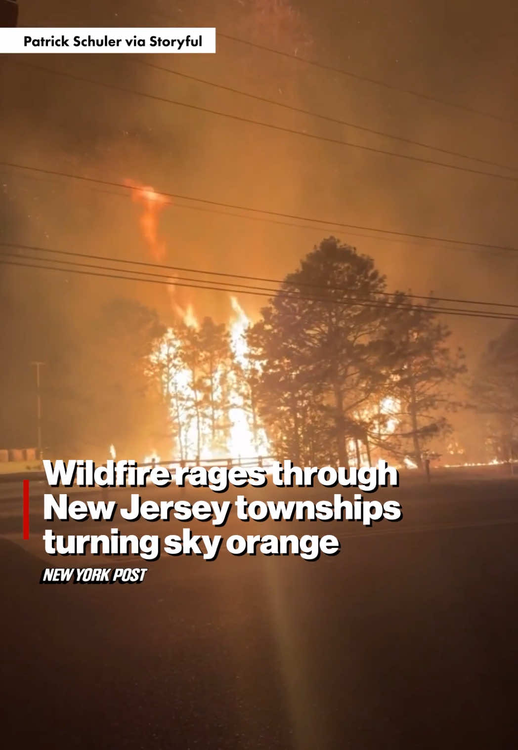 A major wildfire, dubbed the Jones Road Wildfire, has been raging in New Jersey's Ocean County, burning through approximately 13,250 acres and turning the sky orange with smoke.