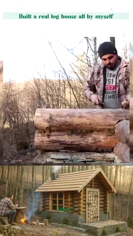 Built a real log house all by myself part 7 #cabin #building #offgrid #homestead