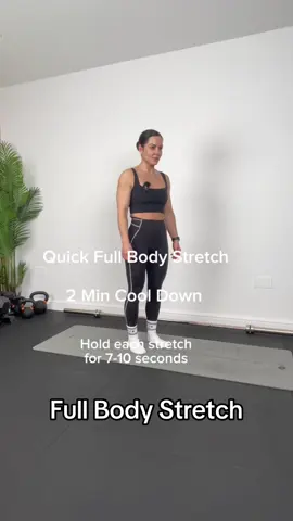 Quick Full Body Stretch  2 minute Cool Down  Hold each stretch  for 7-10 seconds  #cooldownstretch #workoutstretches #bodystretch 