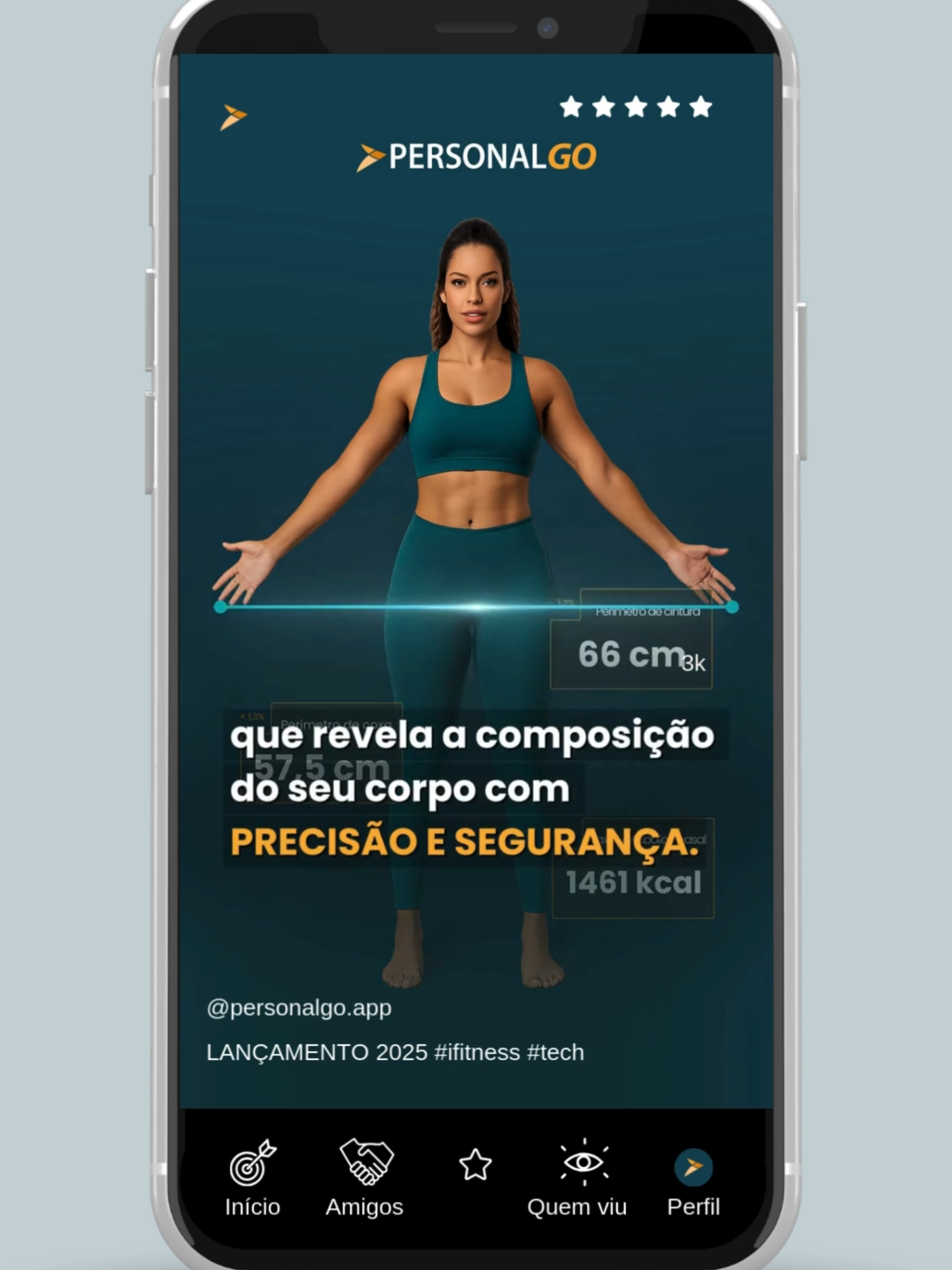 O App #personalgo acaba de lançar uma tecnologia  revolucionária:  Escaneamento Corporal 100% Digital. ✨ 📲 Com apenas 2 fotos, você terá acesso a:  - Avaliação de Composição corporal completa  - Taxa metabólica basal  - Perímetros corporais  - Indicadores de saúde  - Relatórios evolutivos mensais   Exclusivo no PersonalGO!  Baixe o app e descubra tudo sobre o seu corpo.  Disponível no Google Play e na App Store. Faça seu primeiro escaneamento corporal hoje! #personalgo #personaltraineronline🏋🏾‍♀️ #musculação #avaliaçãocorporal #massamagra#bioimpedância #Fitness #personaltrainer #musculaçãoemcasa #academia