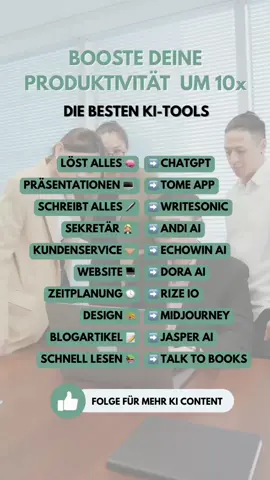 1️⃣Speicher dir das Reel ab um später darauf zuzugreifen  2️⃣Folge @smart_network.social mehr Kl & Social Media Content! BOOSTE um 10x deine Produktivitat mit den bester KI-Tools! #artificialintelligence #AI #technology #ChatGPT #aitools