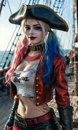 Harley Quinn pirate style #pirateship #oceanadventure #piratelife #pirategirl #piratesofthecaribbean #bailarina #barcopirata #HarleyQuinnCosplay #HarleyQuinnVibes #HarleyQuinn 