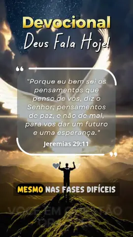 DEVOCIONAL 14 DE MAIO: Você Tem um Propósito Nada na tua vida é por acaso. Cada detalhe faz parte do plano de Deus. Essa palavra vai te lembrar que você nasceu com um propósito, e não tá aqui por acidente! #PropósitoDeDeus #VocêEmQuestão #DeusTemUmPlano #MinutoDeFé #DevocionalDoDia #Jeremias2911 #IdentidadeEmCristo #devocional #fé #jesus