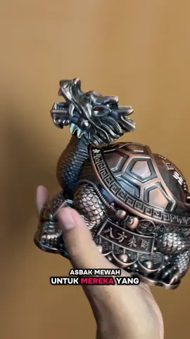 Asbak mewah desain retro vintage bentuk naga kura-kura terbuat dari logam. #asbaknagakurakura #asbakmewah #asbakmewahbukatutup 