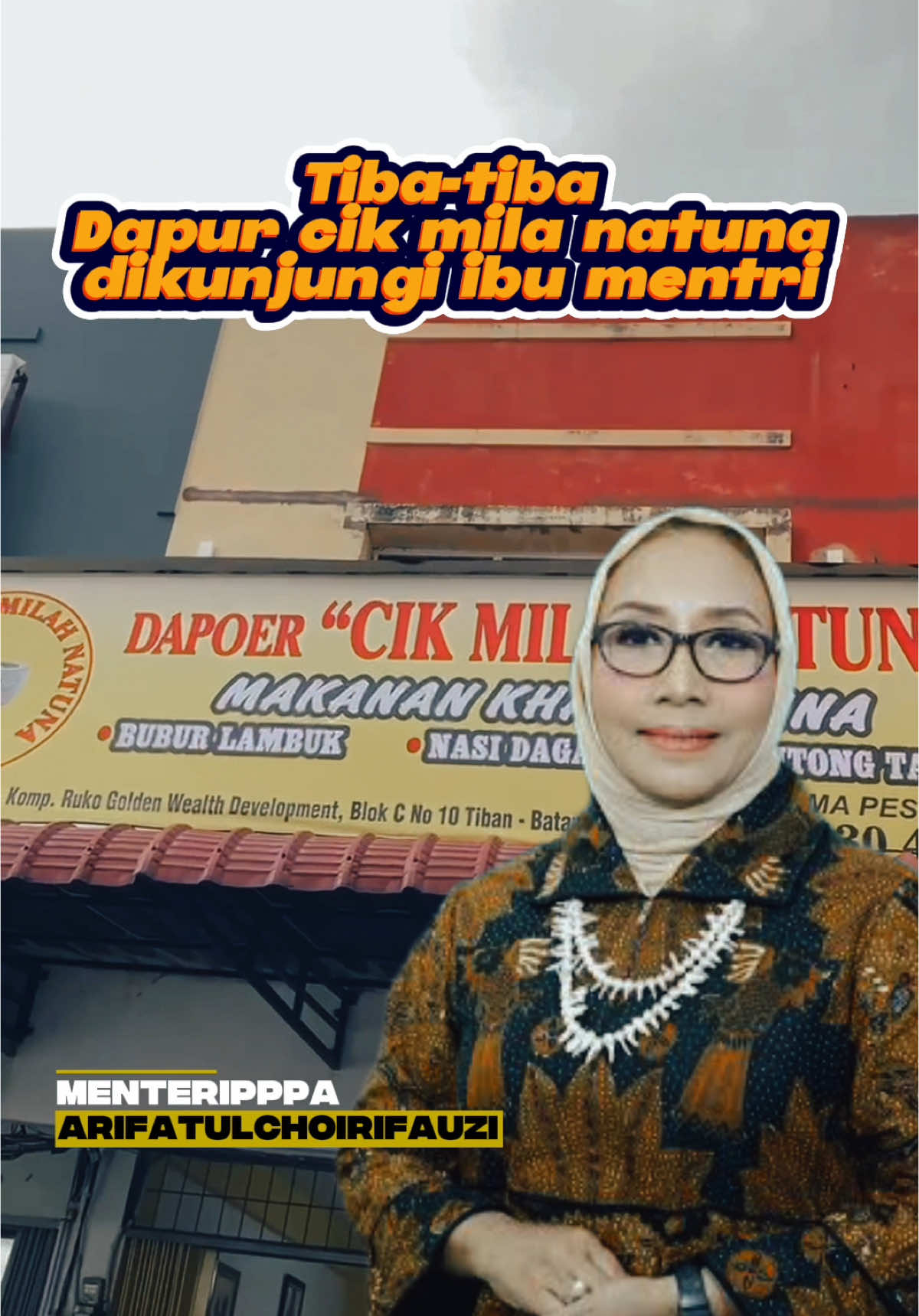Alhamdulillah tak disangke ibu mentri PPPA RI @arifatulchoirifauzi singgah ke Warung Uwak di Tiban-Batam. Semoga terkesan dengan pelayanan dan cita rasa dari kuliner yang kami sajikan. #kuliner #melayu #natuna #fyp @rodhialhuda2 