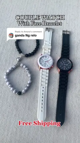 Replying to @Amara Yes po perfect for couple❤️#fyp #tiktok #watch #bracelet #couplewatch #couplebracelet #watchandbraceletset #freeshipping 