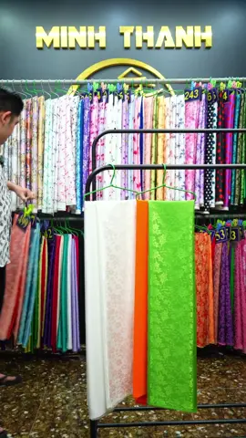 Gấm Hạ Vũ - Trà My Xanh - Thượng Hải Xanh #vaiaodai #vaigam #tiemvaiminhthanh #gamhavu