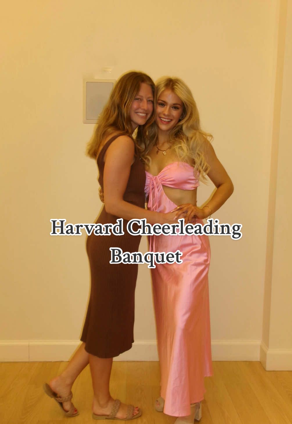 Took 2 seconds for me to spill on myself. RIP the dress but sooooo much love for this team. 🎀 #creatorsearchinsights #cheer #cheerleading #cheerleader #harvard #harvarduniversity #banquet #postseason #grwm 