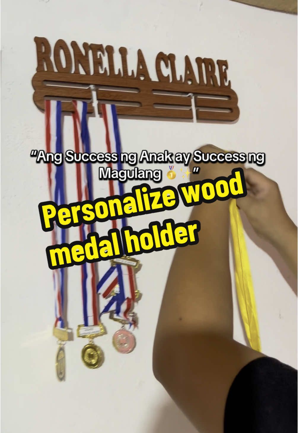 Wood medal awards holder#medalorganizer #awardsorganizer #organizer #walldisplay #walldecor #personalized #customized 