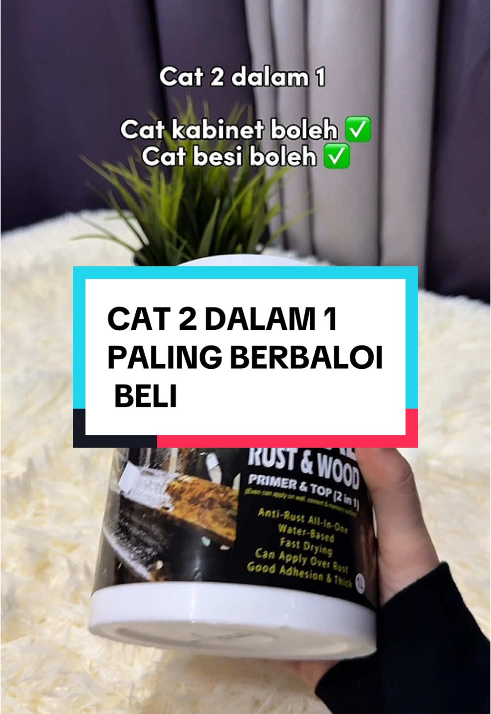 Cat paling berbaloi beli sbb tu dh terjual 30k da,jimat duit sbb 2 in 1 #aquametalrustandwoodprimer 
