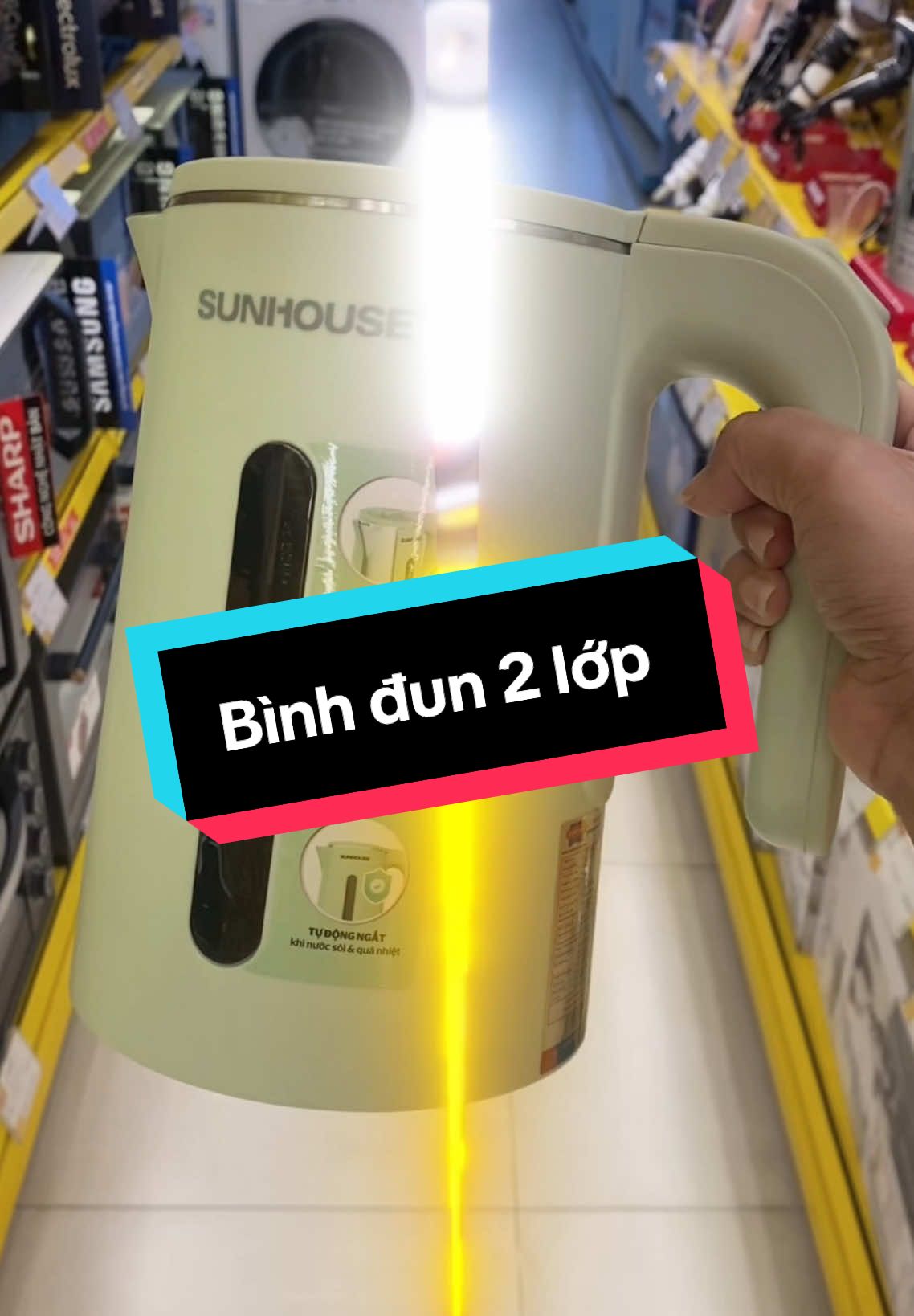 Ấm siêu tốc Inox 2 lớp 1.8L  SUNHOUSE#giadung #shop24h3006 #fyp #xhuongtiktok #sunhouse 