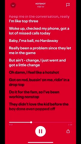 HOTSHOT. #ysbtril #lyrics #sportify 