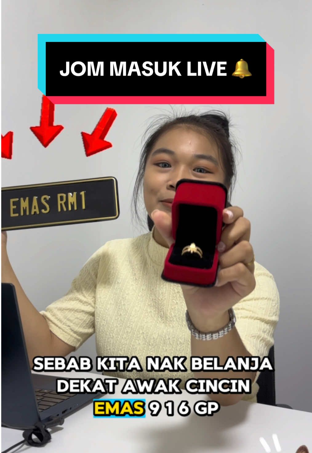 Guys guys cepat join live kita‼️Kita belanja harga cincin murah ni 😍 #emasmurah #goldplatedjewelry #4u #golvia #trending #daily #fyp #trending #cincinemas #LIVE 