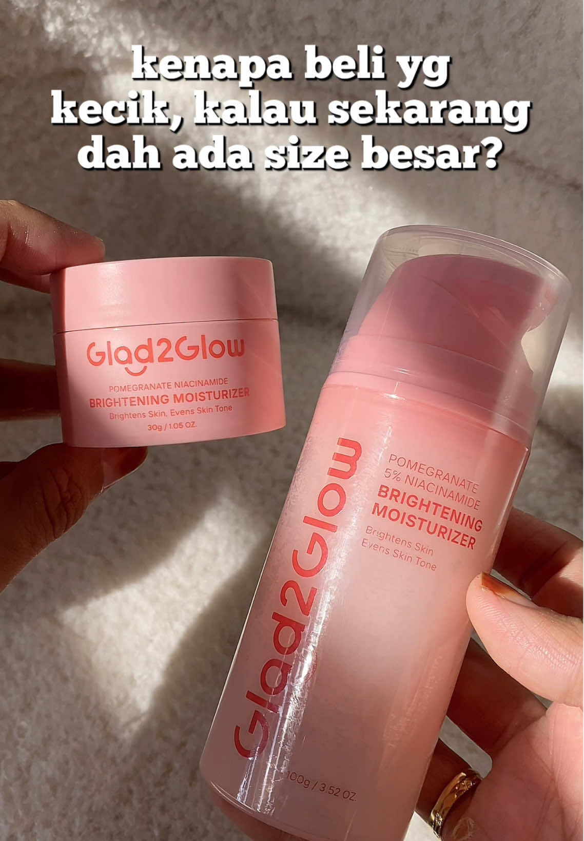 puas hati dapt beli size besar, makan bulan gak😂 @Glad2Glow.my #glad2glow #glad2glowmoisturizer #glad2glowskincare #glad2glowbrighteningmoisturizer #brighteningmoisturizer #fmcgcreatorterpalingracun 