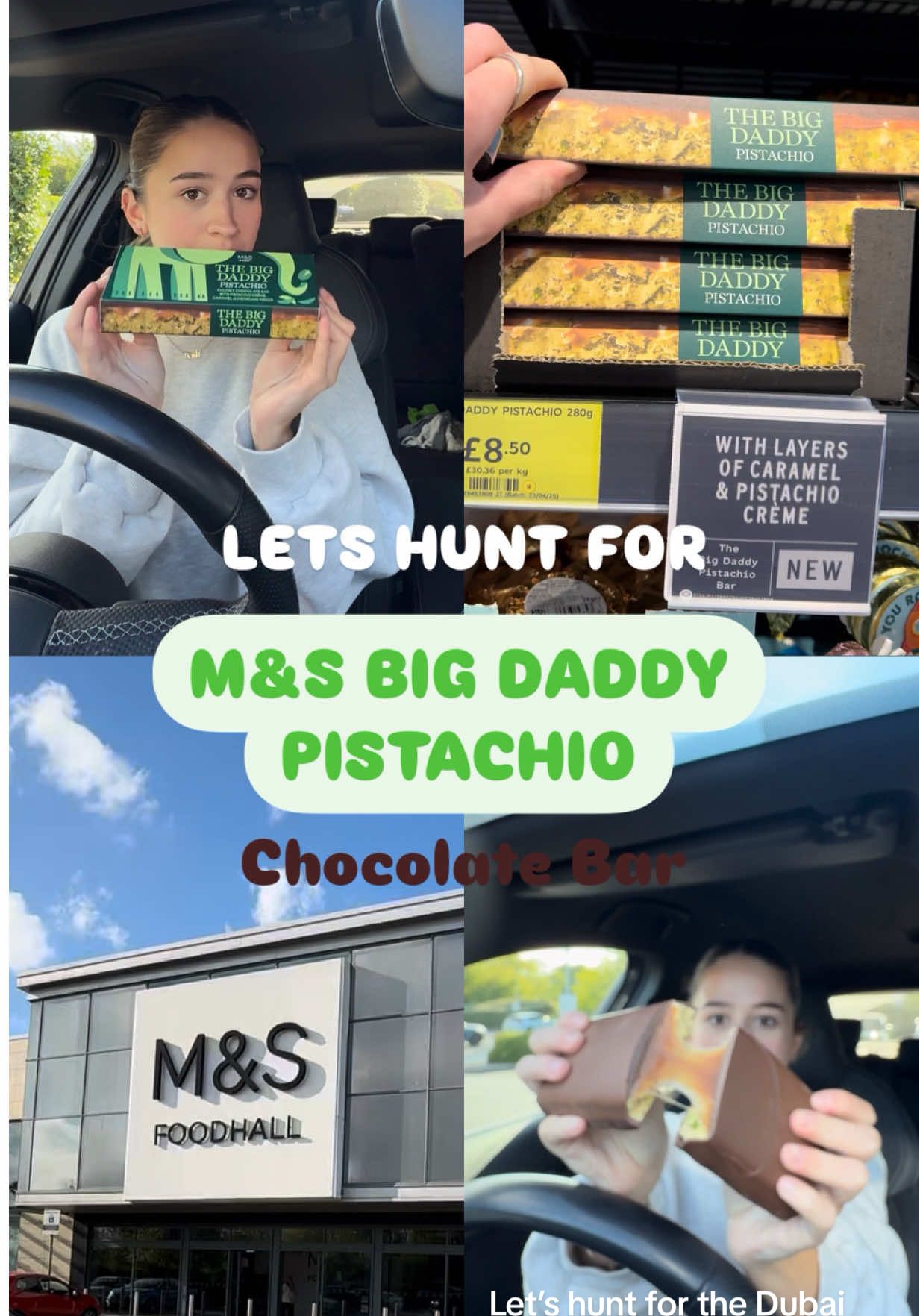 10 minutes baby free = hunting for the M&S Pistachio Big Dady Dubai Chocolate bar 🍫 💚 also count how many times I say £8.50 WOW ! #mands #mandsbigdaddy #dubaipistachioschocolate 