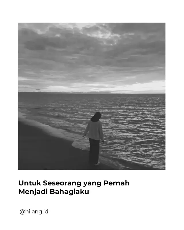 Kita pernah ada, bukan sebagai dua nama asing, melainkan dua hati yang saling menemukan dalam sunyi lalu menjelma pelukan yang tak ingin dilepas. Kau tahu? Aku masih mengingat caramu tersenyum, caramu memandang seolah dunia ini tak punya luka, seolah aku adalah tempatmu berlabuh dan kau adalah tenangku yang tak tergantikan. Kita tak sempurna, tapi waktu pernah menjadikan kita cukup. Dalam segala retak, kita pernah saling menambal, dalam segala sepi, kita pernah menjadi satu-satunya suara. Kini, kau tinggal di balik kenangan yang tak bisa kutepikan, meski telah kucoba berulang kali membungkus namamu dalam doa yang tidak lagi memohon kembalinya. Aku tak lagi menunggumu di ujung hari, tapi aku juga tak bisa menyangkal: kau pernah menjadi bahagiaku, yang paling jujur, yang paling dalam, yang paling kukenang saat malam menjemput lengang. Jika kelak kau membaca ini— ketahuilah, aku tidak ingin kembali, aku hanya ingin mengucap terima kasih karena pernah menjadikanku rumah, meski akhirnya kita harus belajar pulang dengan arah yang berbeda. #hilang #4you #4youpage #gamonvibes #galaubrutal #sadstory #sadvibesstory #imissyou #fyp #viral #trending #cinta #iloveyou 