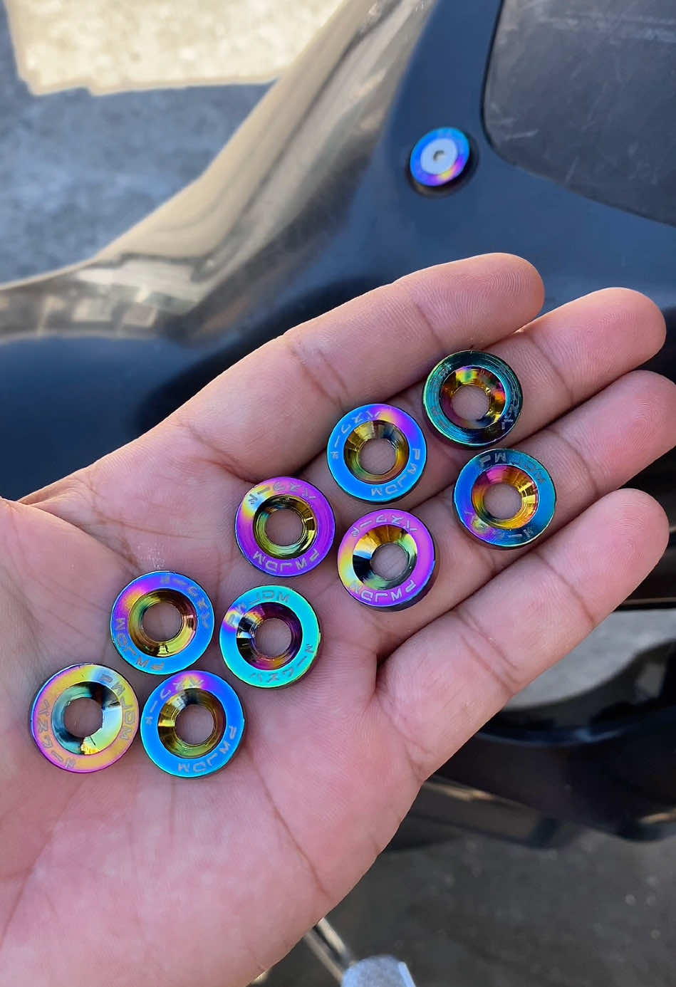 10pcs/Pack M6 JDM Style Aluminum Washers and Screw for Car or Motorcycle #motorcycle #car #screws #washers #screw #fenderscrews #turnilyo #caraccessories #motorista 
