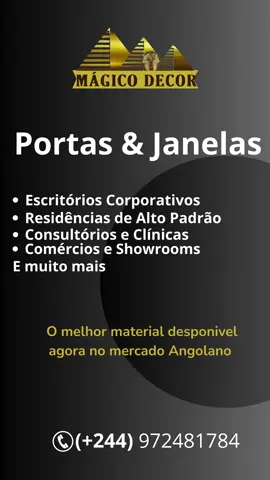 Fabricadas com o melhor material disponível no mercado angolano, nossas soluções oferecem: Alta durabilidade  Resistência ao clima  Baixa manutenção  Estilo moderno e funcional  Transforme seu espaço com qualidade e sofisticação.  Visite-nos em: Benfica, entrada da praça do Kifica  Ligue agora: (+244) 972481784 #viralvideos #construction #angola🇦🇴 #upvc