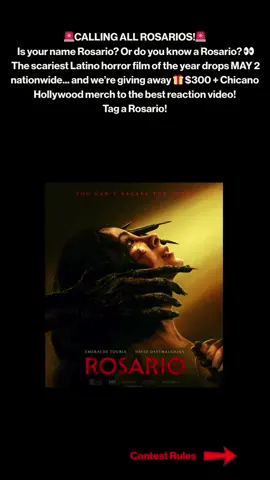 Familia! Let’s have some fun! Tag a Rosario to warn them!! #rosariothemovie #horror  Join to win some prizes! Anyone can enter not just Rosario’s!
