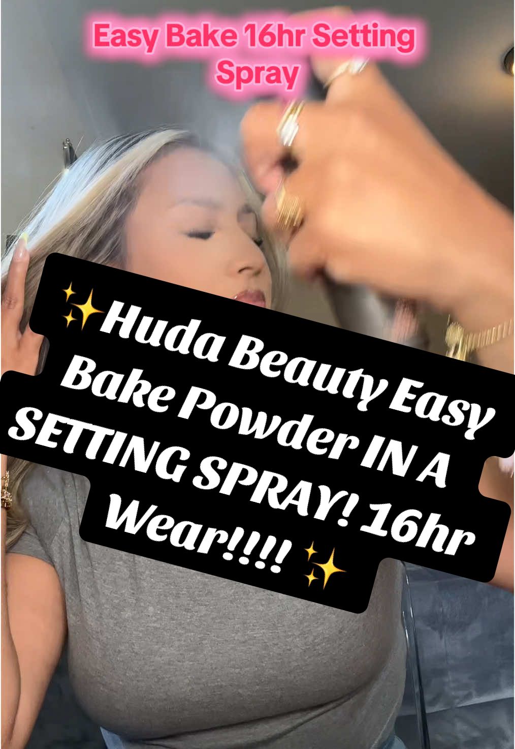 🖤✨ Huda Beauty really said set it & forget it — Easy Bake Setting Spray = blurred, locked-in glam for 16 hours straight! Skincare-infused too! ✨💖#hudabeauty #hudabeautyeasybake #hudabeautypowder #hudabeautyeasybakesettingpowder #easybakesettingspray #settingspray #flawlessmakeup #tiktokshopcreatorpicks #tiktokshoprestock @Huda Beauty @hudabeautyshop @Huda 