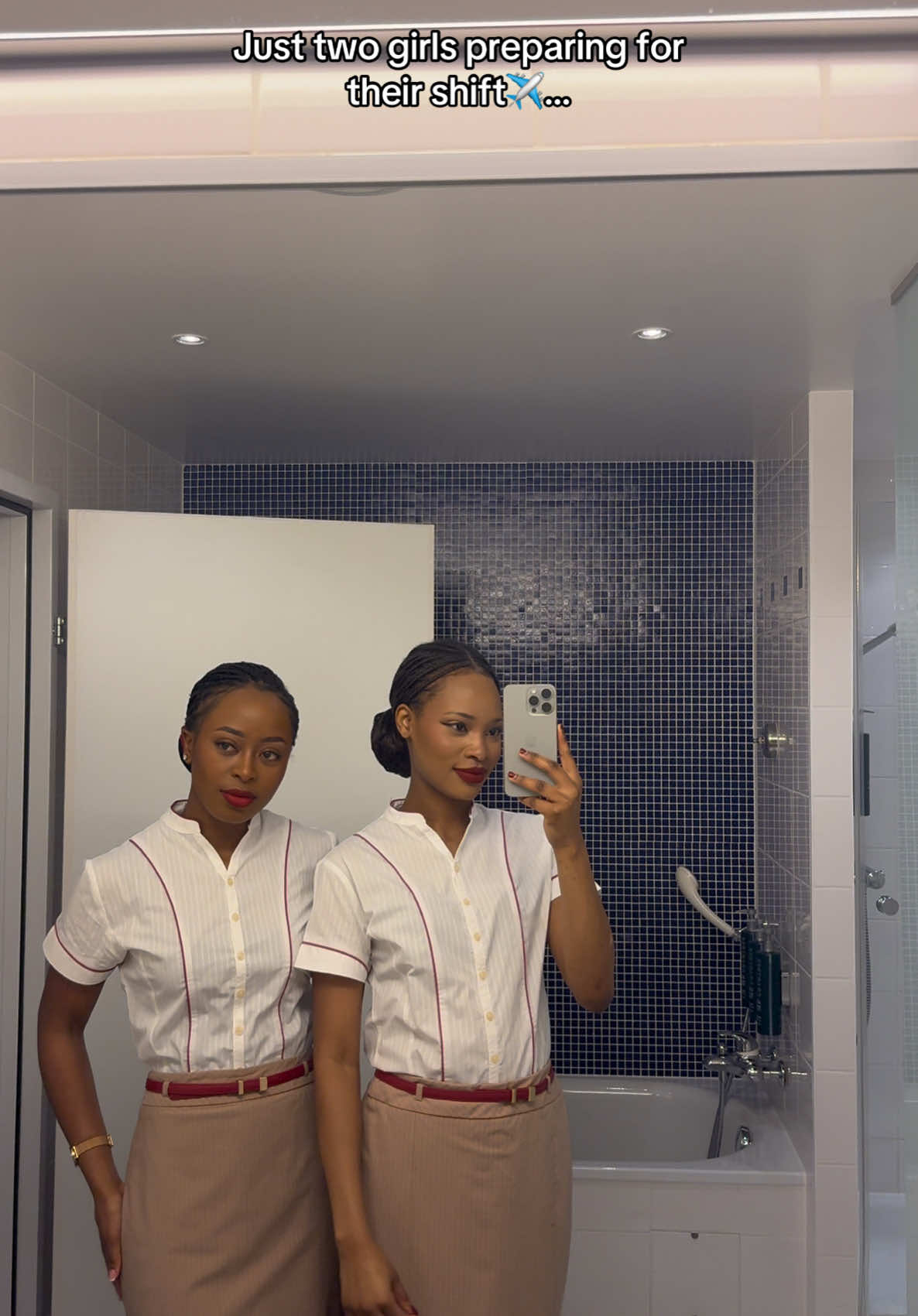 Our second flight together 🥰🥰Geneva to Dubai✈️✈️ red eye flight😴#fyp #viral #emirates #emiratescabincrew #flyemirates #flightattendant #sama28 #zimsatiktok🇿🇼🇿🇦  