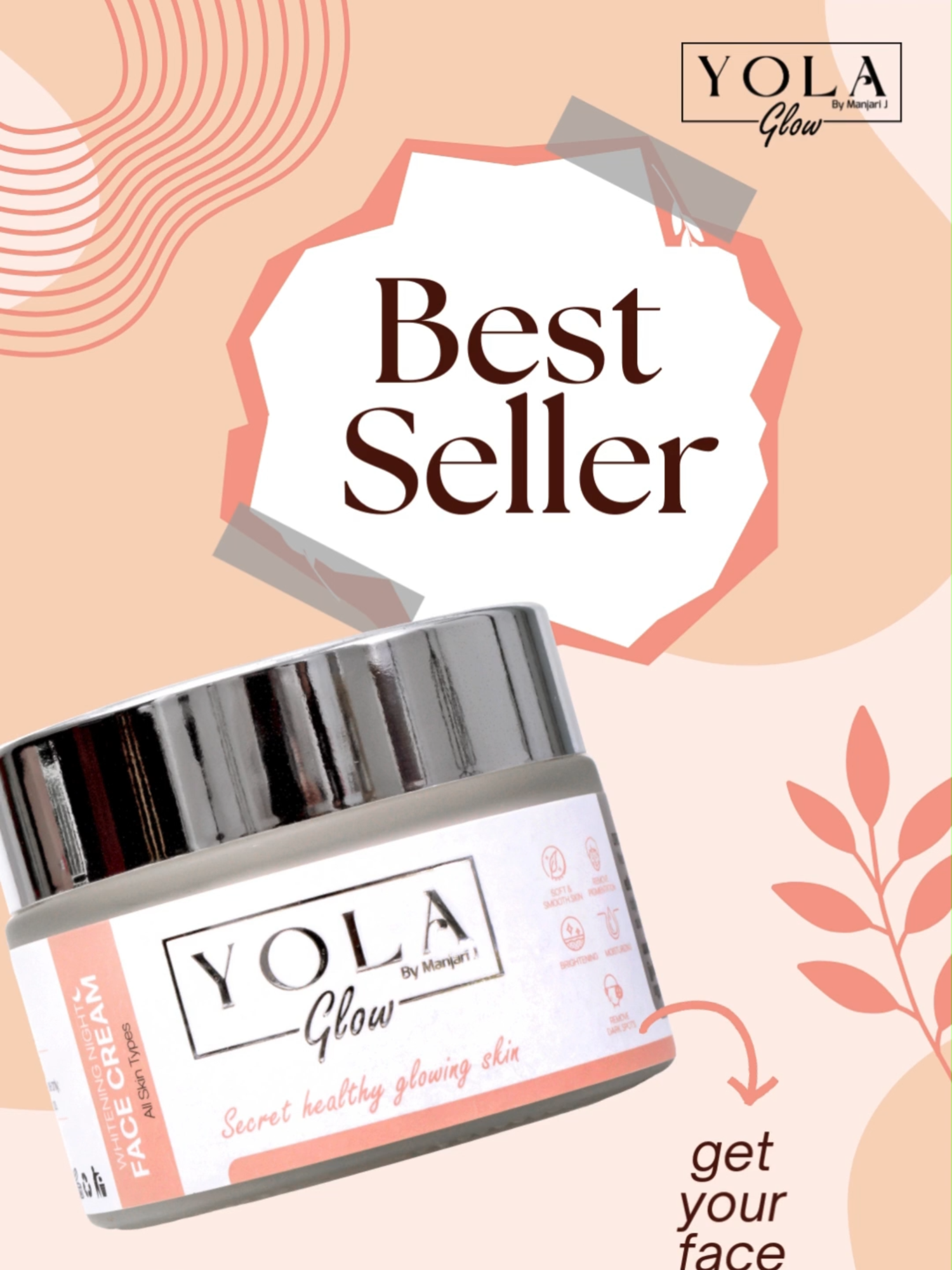 Say Hello to Your Glow — YOLA GLOW  Wake up your skin with a daily dose of radiance. YOLA Face Cream blends to hydrate, smooth, and brighten your complexion. It melts in like a dream lightweight, non greasy, and perfect for everyday glow ups. #YolaGlow(Pvt)Ltd #Beauty #bts #Glam #GlowUp #BeautyRoutine #SkincareAddict #GlowingSkin #OrganicBeauty #NaturalGlow #luxurybeauty #TikTokBeauty #YolaGlow #Yola #HealthySkin #trend #trending #trendingvideo #LuxuryBeauty